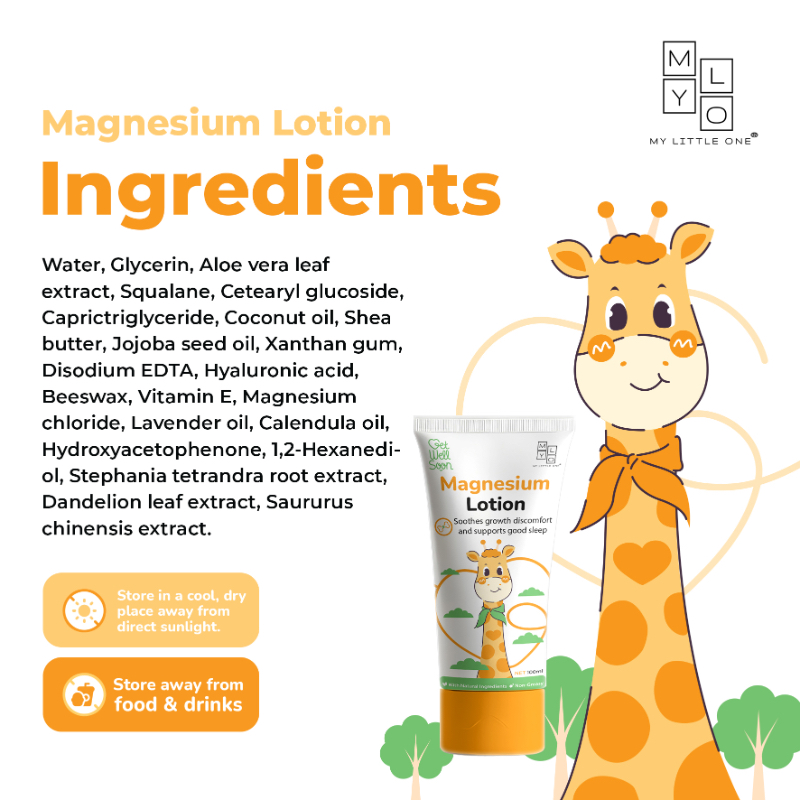 MyLO GWS Magnesium Moisturizing Lotion - Soothes Growth Discomfort & Support Good Sleep